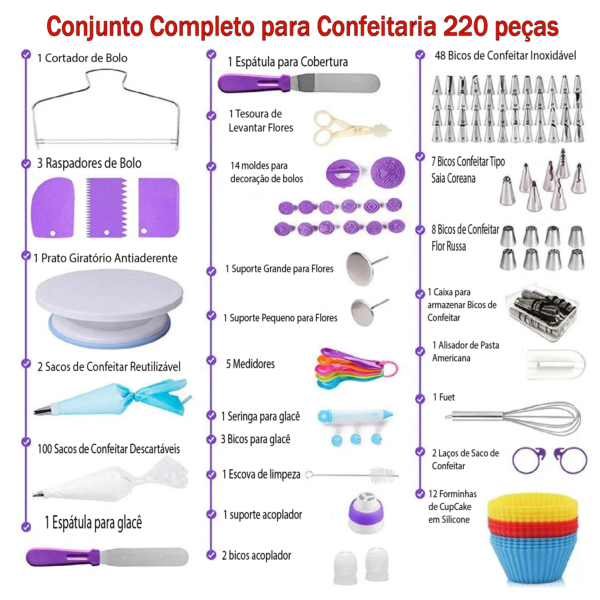 Kit Completo de Confeitaria com 220 peças - Image 2